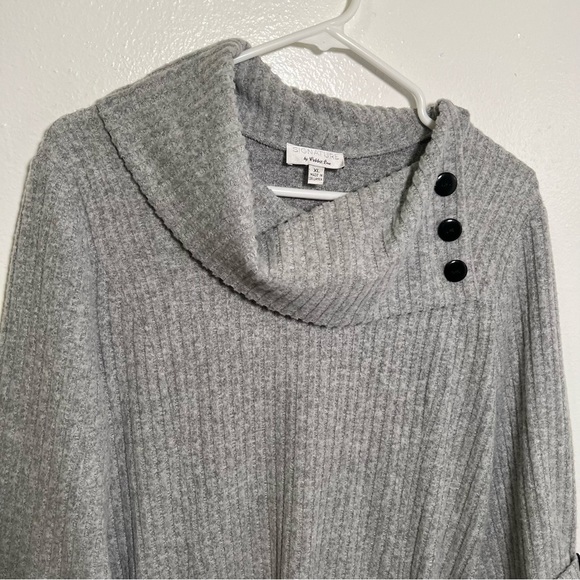 Signature by Robbie Bee Light Gray Cowl Neck Midi Dress - Picture 8 of 16